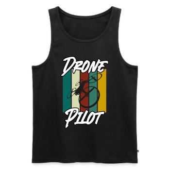 Drone Flying Quadcopter - Men's Premium Organic Tank Top - black - Front - Michal (187cm)