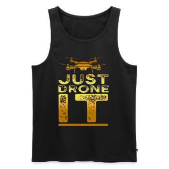 Drone Pilot Quadcopter - Men's Premium Organic Tank Top - black - Front - AI Model Male 178 light (178cm)