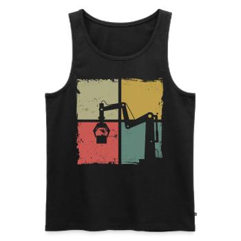 Robot Robotics Engineer Retro - Men's Premium Organic Tank Top - black - Front - AI Model Male 178 light (178cm)