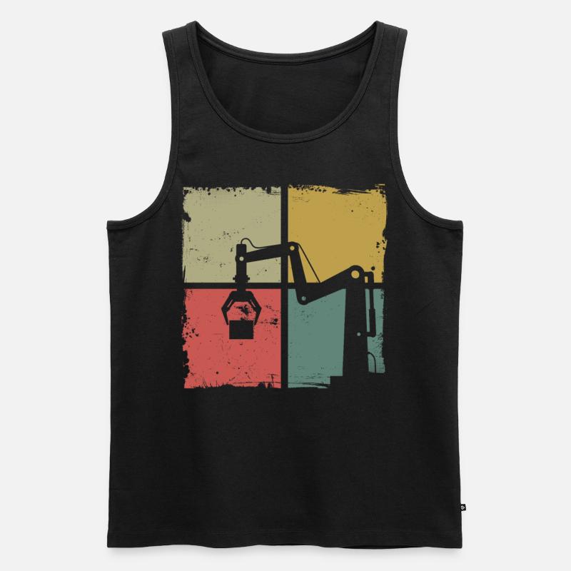 Robot Robotics Engineer Retro - Männer Premium Bio Tank Top - Schwarz