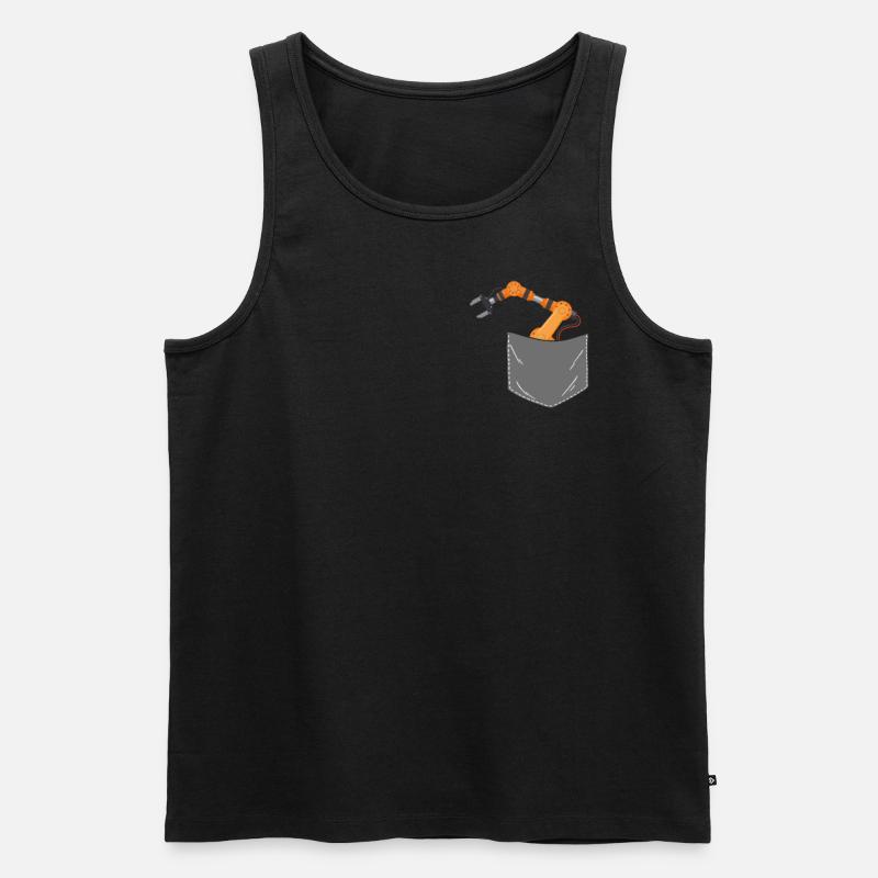 Robot Robotics Engineer Pocket - Männer Premium Bio Tank Top - Schwarz