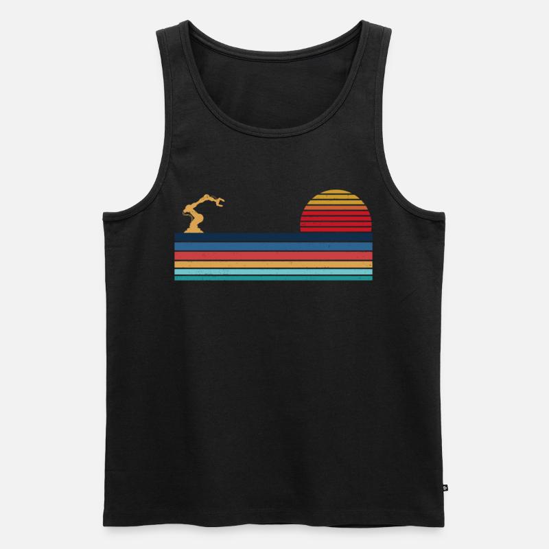 Robot Robotics Engineer Retro - Männer Premium Bio Tank Top - Schwarz