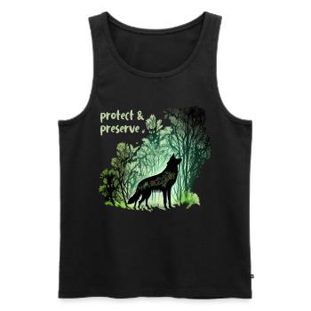 Wölfe Silhouette Naturschutz Tierschutz Wolf - Männer Premium Bio Tank Top - Schwarz - Vorne - Michal (187cm)