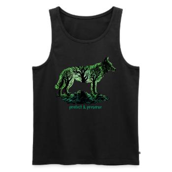 Wölfe Silhouette Naturschutz Tierschutz Wolf - Männer Premium Bio Tank Top - Schwarz - Vorne - AI Model Male 178 light (178cm)
