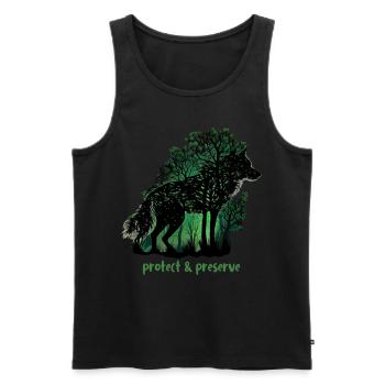 Loups Silhouette Conservation de la nature Bien-être animal Loup - Débardeur bio Premium Homme - noir - Devant - Michal (187cm)