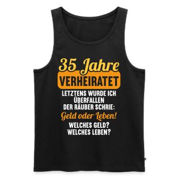 35 Jahre verheiratet zynisch 35.Hochzeitstag - Männer Premium Bio Tank Top - Schwarz - Vorne - Michal (187cm)