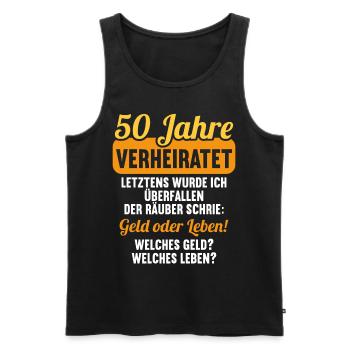 50 Jahre verheiratet zynisch 50.Hochzeitstag - Männer Premium Bio Tank Top - Schwarz - Vorne - Michal (187cm)