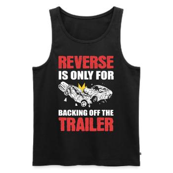 Reverse Is Only For Backing Off Demolition Derby - Männer Premium Bio Tank Top - Schwarz - Vorne - AI Model Male 178 light (178cm)