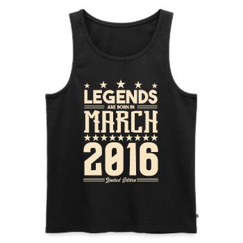 Cadeau Légende mars 2016. cadeau Mars 2016. March. - Débardeur bio Premium Homme - noir - Devant - Michal (187cm)