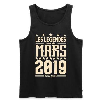 cadeau d'anniversaire mars 2019. cadeau Mars 2019. - Débardeur bio Premium Homme - noir - Devant - Michal (187cm)