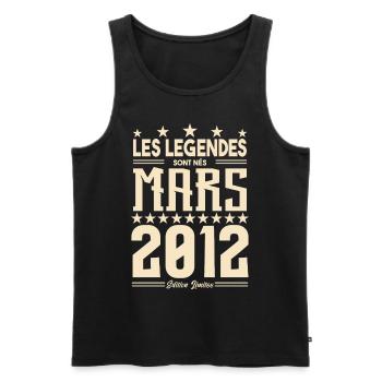 cadeau d'anniversaire mars 2012. cadeau Mars 2012. - Débardeur bio Premium Homme - noir - Devant - Michal (187cm)