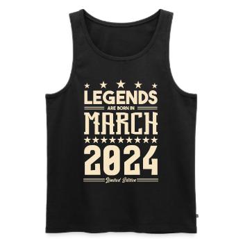 Cadeau Légende mars 2024. cadeau Mars 2024. March. - Débardeur bio Premium Homme - noir - Devant - Michal (187cm)