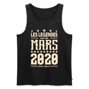 cadeau d'anniversaire mars 2020. cadeau Mars 2020. - Débardeur bio Premium Homme - noir - Devant - Michal (187cm)