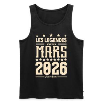 cadeau d'anniversaire mars 2026. cadeau Mars 2026. - Débardeur bio Premium Homme - noir - Devant - Michal (187cm)