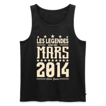 cadeau d'anniversaire mars 2014. Mars 2014. - Débardeur bio Premium Homme - noir - Devant - Michal (187cm)