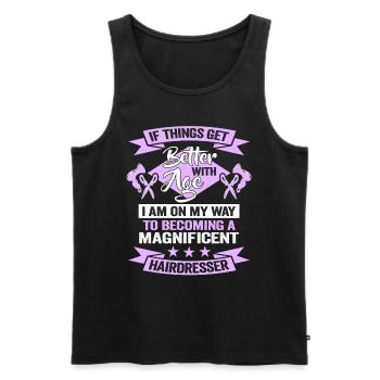 Friseurin Barber Frisörin Geburtstag Stylistin - Männer Premium Bio Tank Top - Schwarz - Vorne - Michal (187cm)