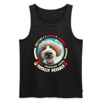 Dog Cartoon Poodle Design pour les amoureux des chiens - Débardeur bio Premium Homme - noir - Devant - Michal (187cm)