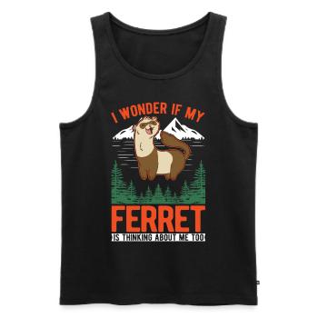 Amoureux du furet Cadeau furet - Débardeur bio Premium Homme - noir - Devant - AI Model Male 178 light (178cm)