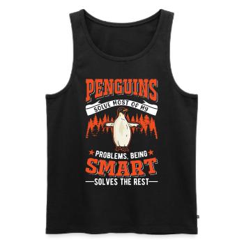 Penguin Gift Penguin - Men's Premium Organic Tank Top - black - Front - AI Model Male 178 light (178cm)