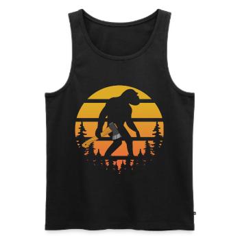 Retro Sasquatch Axe Throwing For Axe Thrower - Männer Premium Bio Tank Top - Schwarz - Vorne - AI Model Male 178 light (178cm)