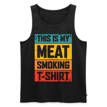 C’est mon t-shirt à fumer de la viande drôle pour barbecue fumer - Débardeur bio Premium Homme - noir - Devant - AI Model Male 178 light (178cm)