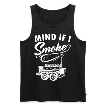 Funny Mind If I Smoke For Meat Smoker - Männer Premium Bio Tank Top - Schwarz - Vorne - AI Model Male 178 light (178cm)
