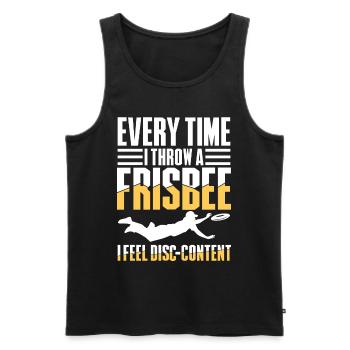 Every Time I Throw A Frisbee I Feel Disc-Content - Männer Premium Bio Tank Top - Schwarz - Vorne - Michal (187cm)