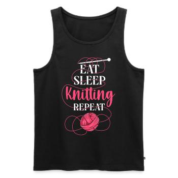 Knitting Knitter Eat Sleep - Männer Premium Bio Tank Top - Schwarz - Vorne - AI Model Male 178 light (178cm)