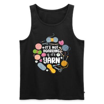 Knitting Knitter It's Not Hoarding - Männer Premium Bio Tank Top - Schwarz - Vorne - Michal (187cm)
