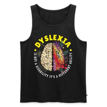 Dyslexia Is A Different Ability Dyslexia Awareness - Männer Premium Bio Tank Top - Schwarz - Vorne - AI Model Male 178 light (178cm)