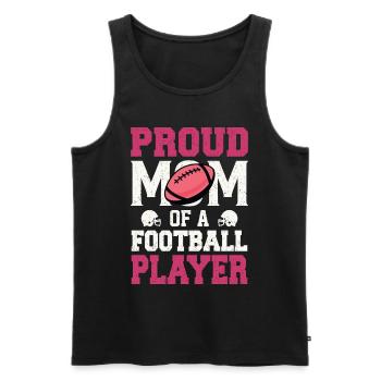 Football Maman Footballeuse Fière Mère - Débardeur bio Premium Homme - noir - Devant - Michal (187cm)