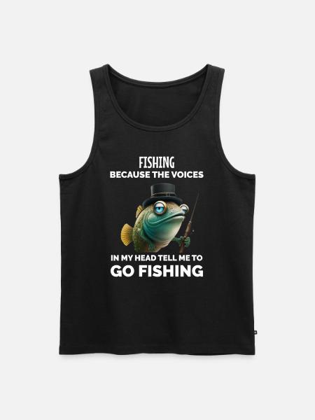 Retro Fishing Funny - Men's Premium Organic Tank Top - black