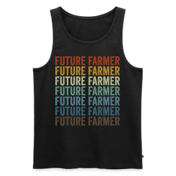 Futur agriculteur Tracteur Camion agricole Agriculteur - Débardeur bio Premium Homme - noir - Devant - AI Model Male 178 light (178cm)