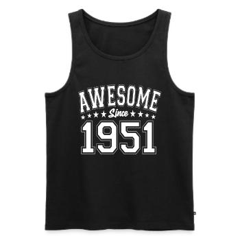 Awesome Since 1951 Birthday 1951 Vintage 1951 - Men's Premium Organic Tank Top - black - Front - AI Model Male 178 light (178cm)