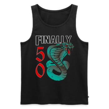 50 Jahre alt, Geburtsspruch - Männer Premium Bio Tank Top - Schwarz - Vorne - Michal (187cm)