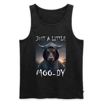 A little Moody Cow Beef Morning Grouch Farmer Sleep - Men's Premium Organic Tank Top - black - Front - Michal (187cm)