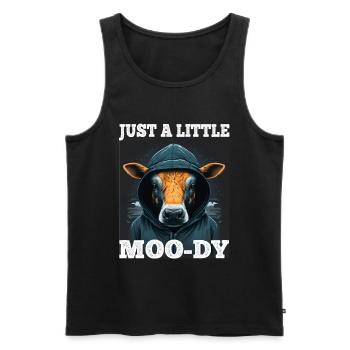 A little Moody Cow Beef Morning Grouch Farmer Sleep - Men's Premium Organic Tank Top - black - Front - Michal (187cm)