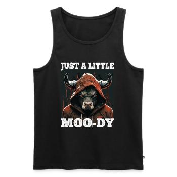 A little Moody Cow Beef Morning Grouch Farmer Sleep - Men's Premium Organic Tank Top - black - Front - Michal (187cm)