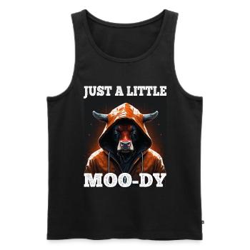 A little Moody Cow Beef Morning Grouch Farmer Sleep - Men's Premium Organic Tank Top - black - Front - Michal (187cm)