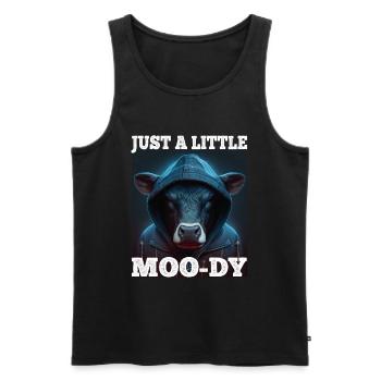 A little Moody Cow Beef Morning Grouch Farmer Sleep - Men's Premium Organic Tank Top - black - Front - Michal (187cm)