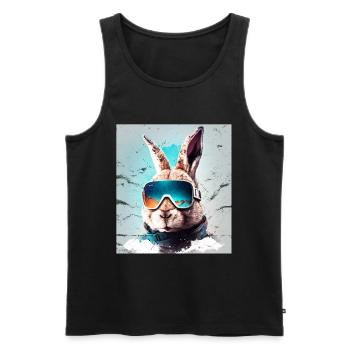 Lapin d’hiver Ski Snowboard Lapin des neiges - Débardeur bio Premium Homme - noir - Devant - Michal (187cm)