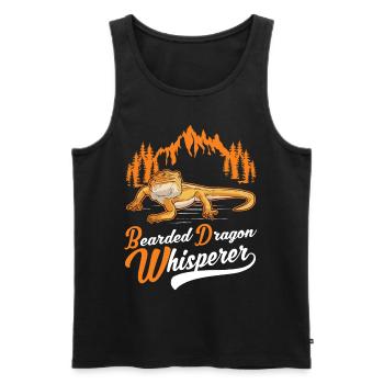 Bearded Dragon Whisperer Bearded Dragon Pogona - Débardeur bio Premium Homme - noir - Devant - AI Model Male 178 light (178cm)