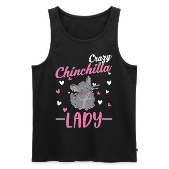 Crazy Chinchilla lady Chinchilla Frau - Männer Premium Bio Tank Top - Schwarz - Vorne - Michal (187cm)