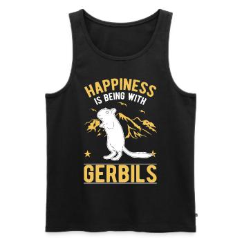 Gerbil Glück racing rat gerbil - Men's Premium Organic Tank Top - black - Front - AI Model Male 178 light (178cm)