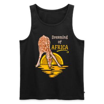 Afrique girafe, coucher de soleil, Afrique dicton - Débardeur bio Premium Homme - noir - Devant - Michal (187cm)