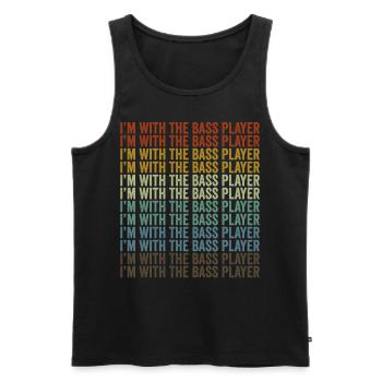 Ich bin mit dem Bassisten Bassist Gitarrist - Männer Premium Bio Tank Top - Schwarz - Vorne - AI Model Male 178 light (178cm)