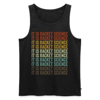 C’est la science de la raquette joueur de tennis tennis ba - Débardeur bio Premium Homme - noir - Devant - AI Model Male 178 light (178cm)