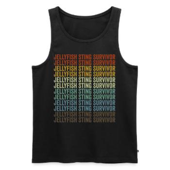 Quallenstich Survivor Quallenstich Survivor - Männer Premium Bio Tank Top - Schwarz - Vorne - AI Model Male 178 light (178cm)
