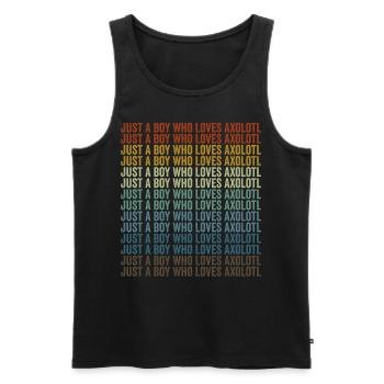 Only a boy who loves the axolotl Axolotl - Men's Premium Organic Tank Top - black - Front - Michal (187cm)