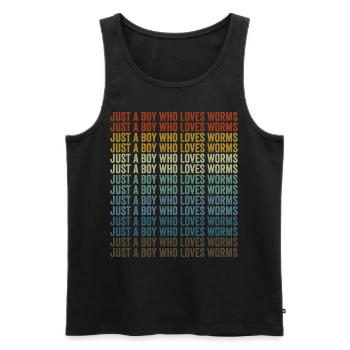 Nur ein Junge, der Würmer liebt Vermiculture - Männer Premium Bio Tank Top - Schwarz - Vorne - Michal (187cm)